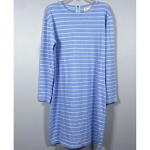 Sail to Sable Women's S Long Sleeve Mini Dress Blue‎ Striped STS Beach Coastal